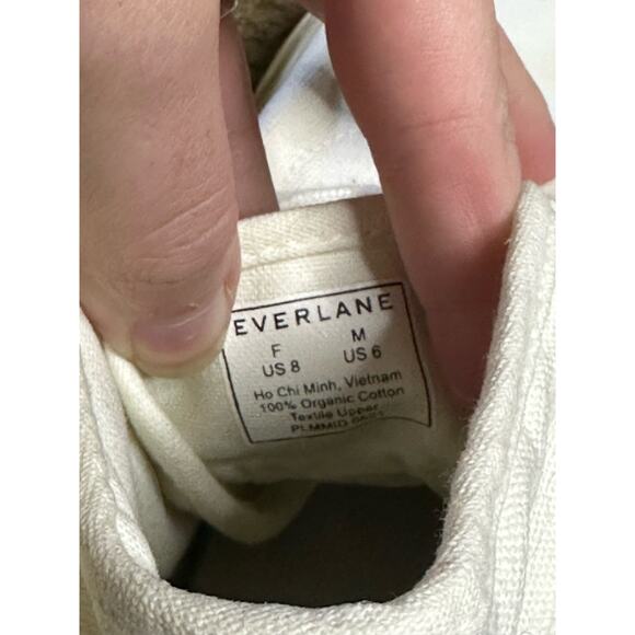 Everlane White Canvas Forever High Tops Lace Up Sneakers Size Women’s 8 Men's 6 - Picture 8 of 8